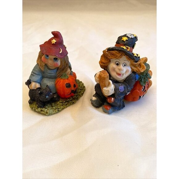 Vintage Y2K Halloween Witch Figurines Pumpkins Whimsical Cottagecore Spooky Cute - Picture 6 of 7